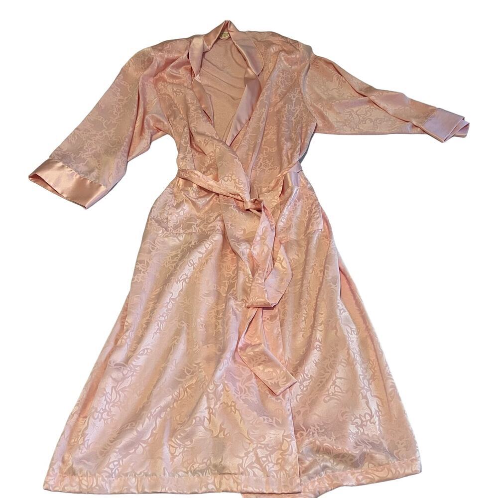 Vintage Gold label Victoria's Secret light pink satin robe L
